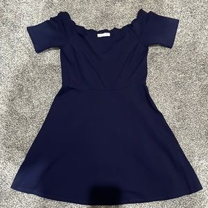 Navy off the shoulder dress